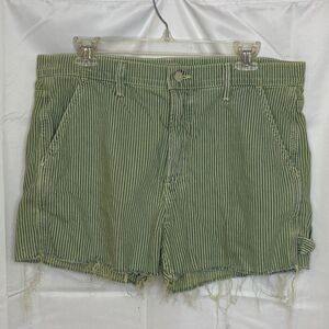Mother High Waisted Utility Short Fray Size 32 Rainbow Choo Choo Lemon Drop